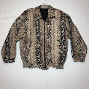 VTG Fuda International Women's Silk Windbreaker Medium Animal Print